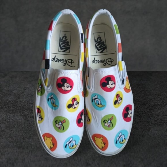 Disney Vans Character Button Slip-on WDW 50th Anniversary men 9/women 11 - Picture 7 of 9